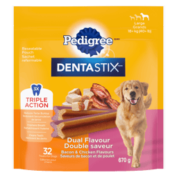 PEDIGREE® DENTASTIX™ Oral Care Dual Flavour Bacon & Chicken Flavours Large Dog Treats image