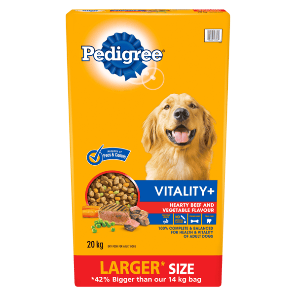 PEDIGREE® VITALITY+ HEARTY BEEF & VEGETABLE FLAVOUR DRY DOG FOOD image 1