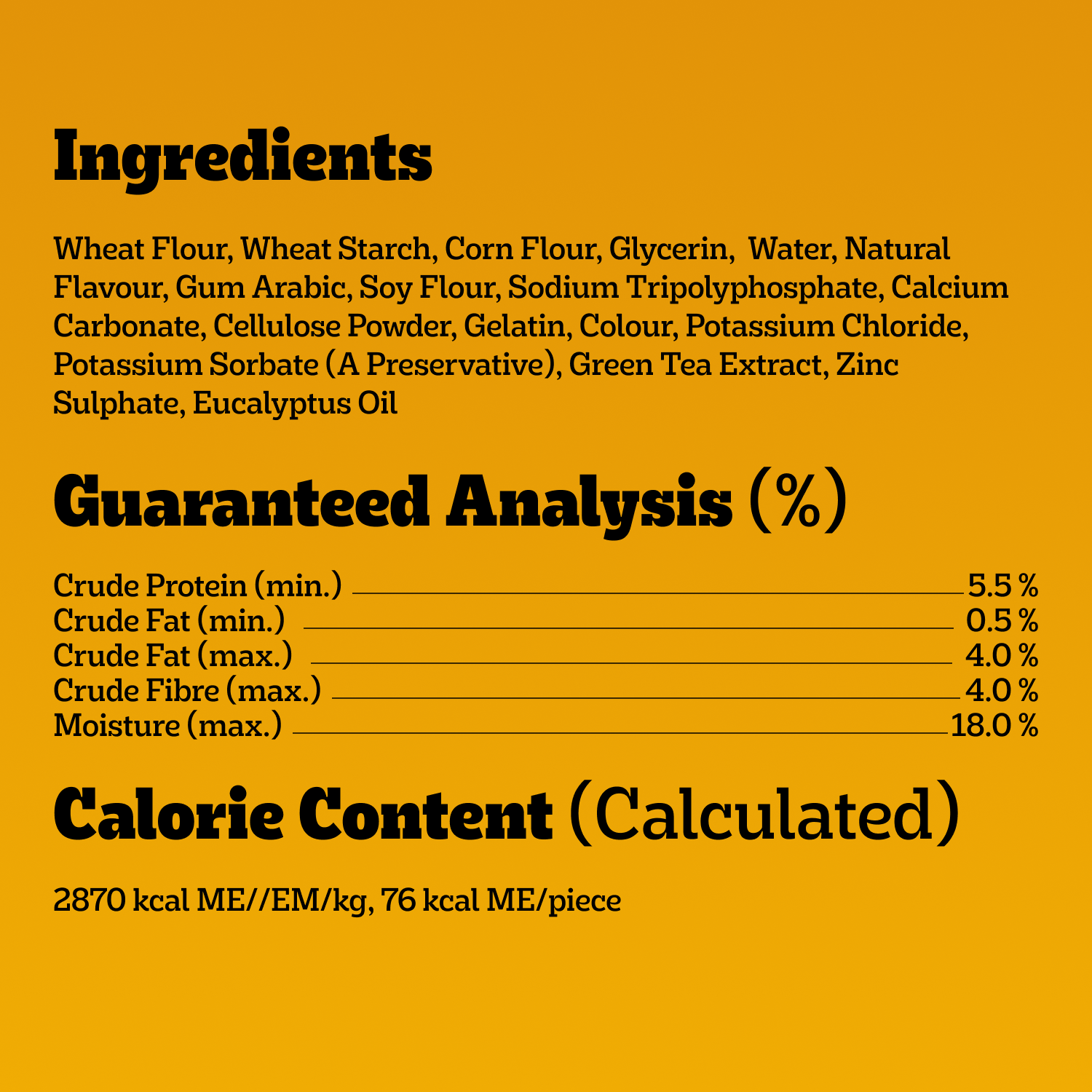 PEDIGREE® DENTASTIX™ ORAL CARE FRESH FLAVOUR MEDIUM DOG TREATS guaranteed analysis image