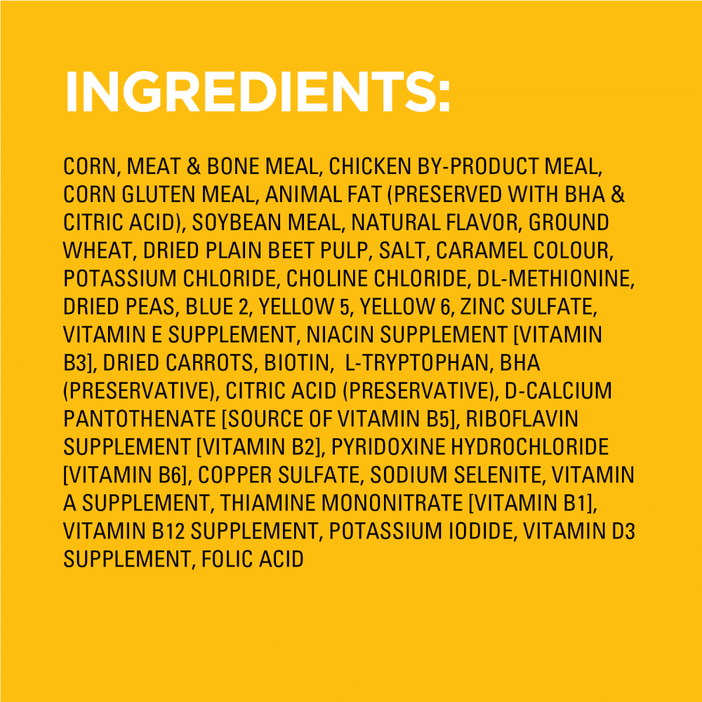 PEDIGREE® HIGH PROTEIN CHICKEN & VEGETABLE DRY DOG FOOD ingredients image