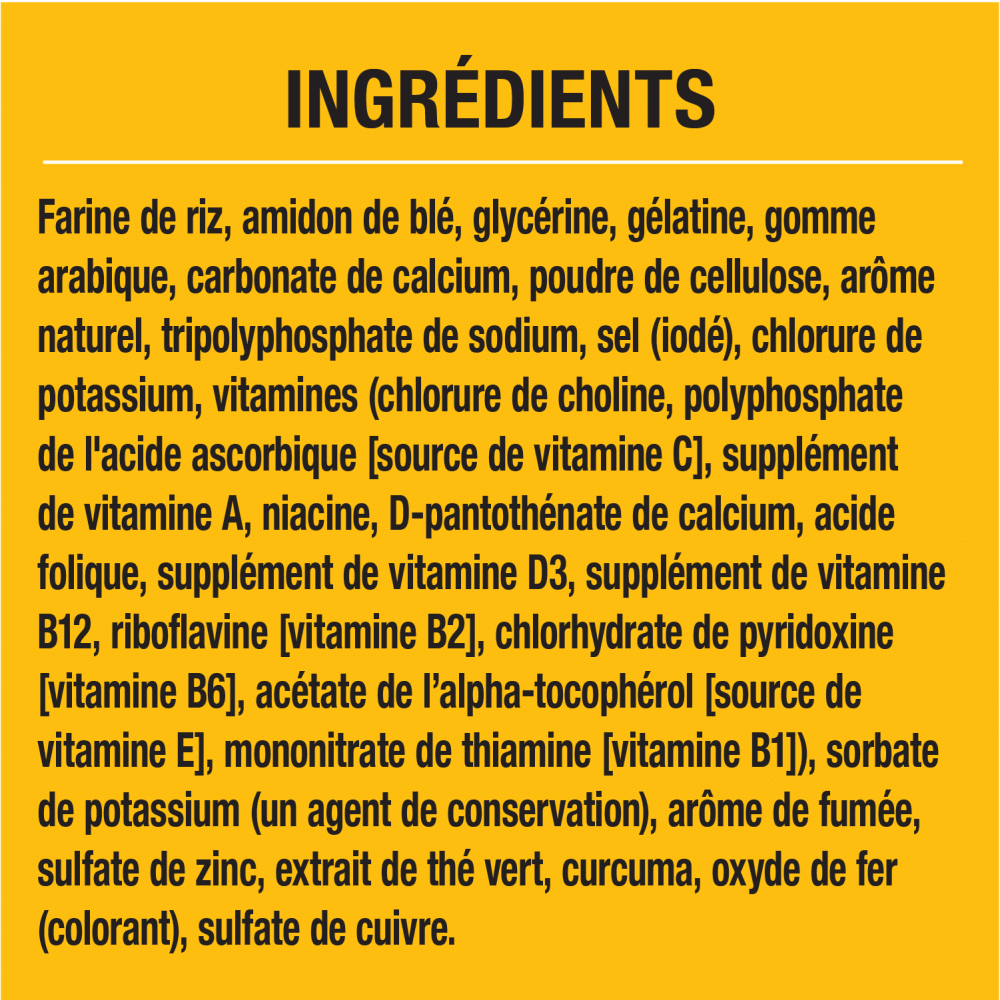GÂTERIES DE SOINS BUCCODENTAIRES PEDIGREE(MD) DENTASTIX(MC) FRAIS POUR CHIENS DE RACE MOYENNE ingredients image