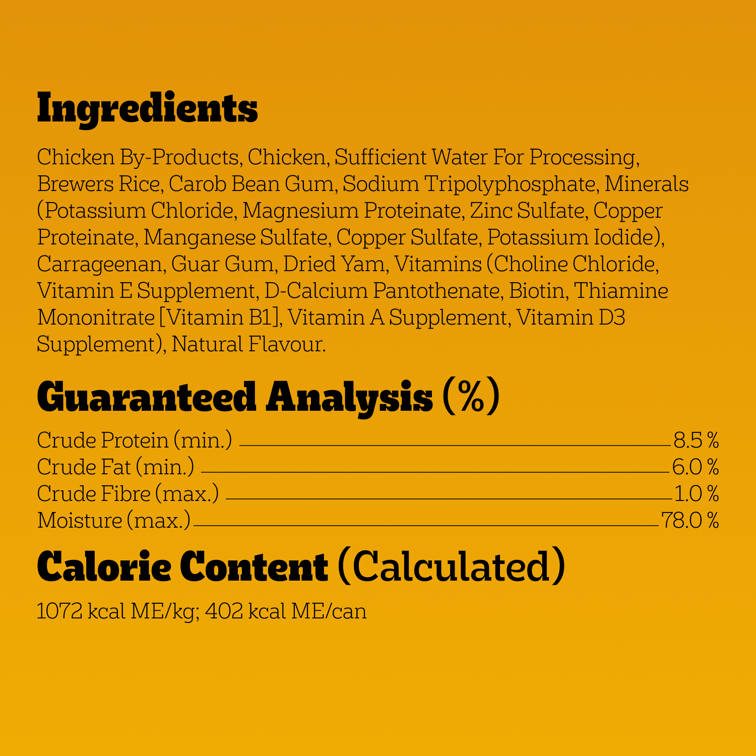 PEDIGREE® CHOPPED CHICKEN & RICE WET DOG FOOD guaranteed analysis image