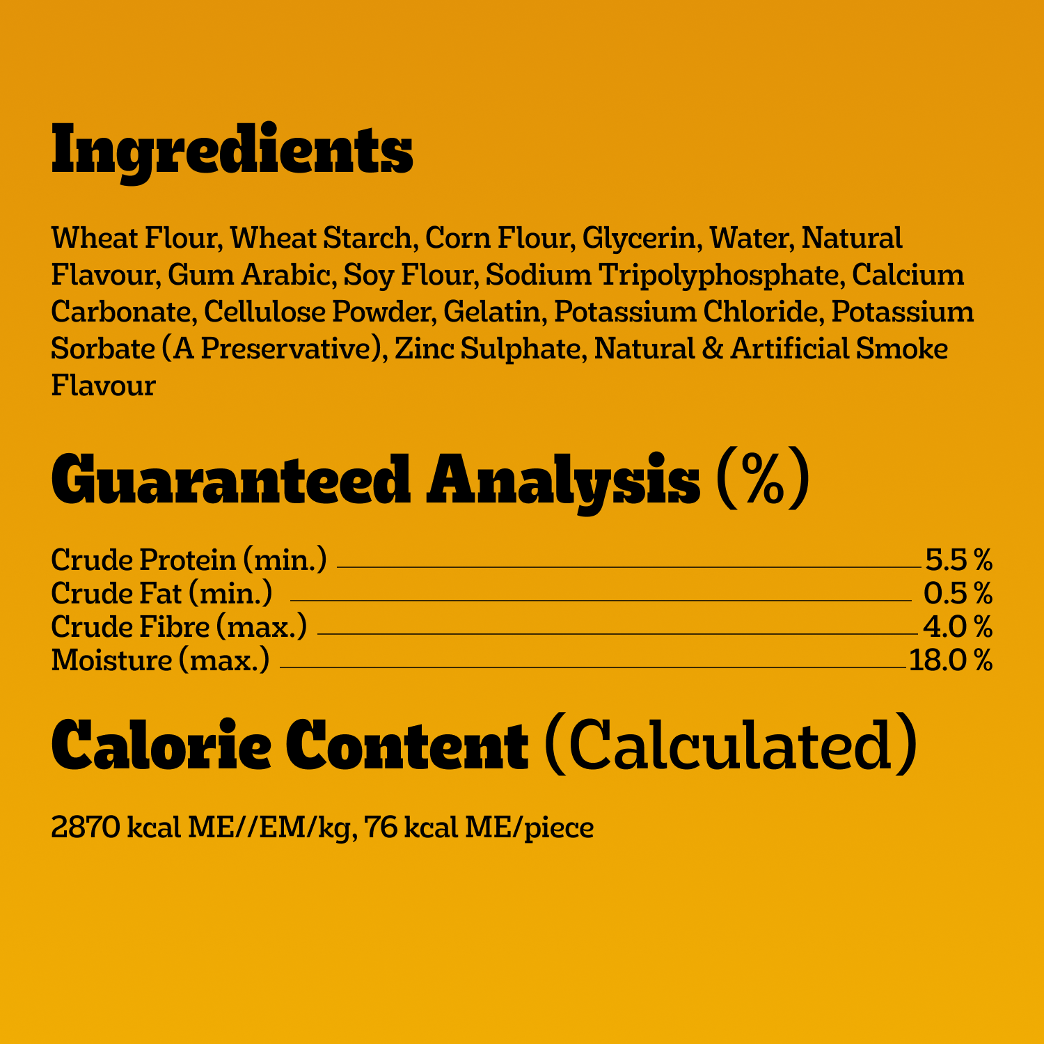 PEDIGREE® DENTASTIX™ ORAL CARE ORIGINAL FLAVOUR MEDIUM DOG TREATS guaranteed analysis image