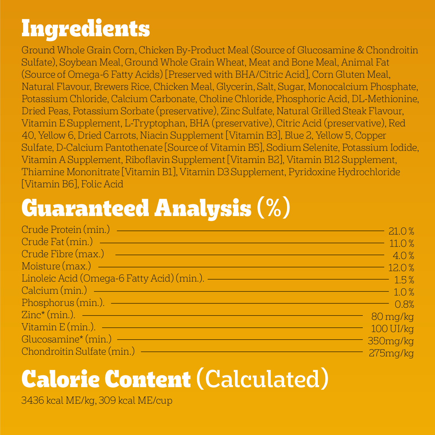 PEDIGREE® TENDER BITES SMALL BREED CHICKEN & STEAK FLAVOUR DRY DOG FOOD guaranteed analysis image