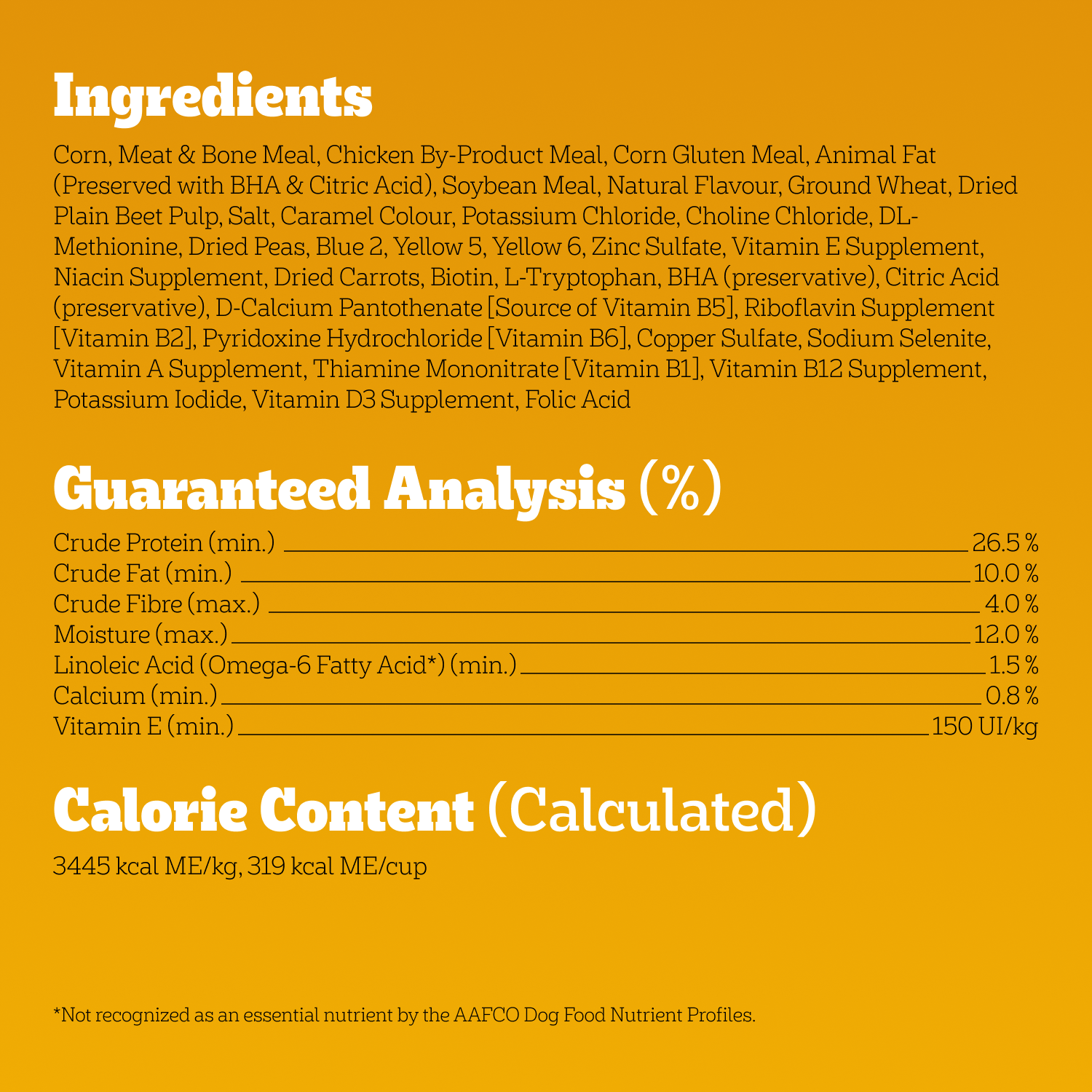 PEDIGREE® SMALL DOG+ CHICKEN & VEGETABLE HIGH PROTEIN DRY DOG FOOD guaranteed analysis image