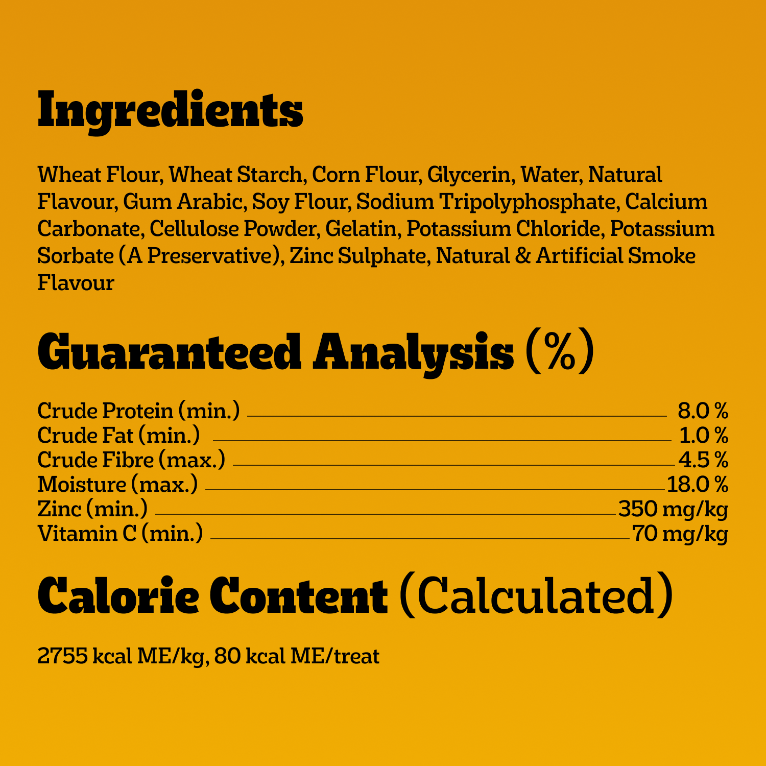 PEDIGREE® DENTASTIX™ ORAL CARE ORIGINAL FLAVOUR MEDIUM DOG TREATS guaranteed analysis image