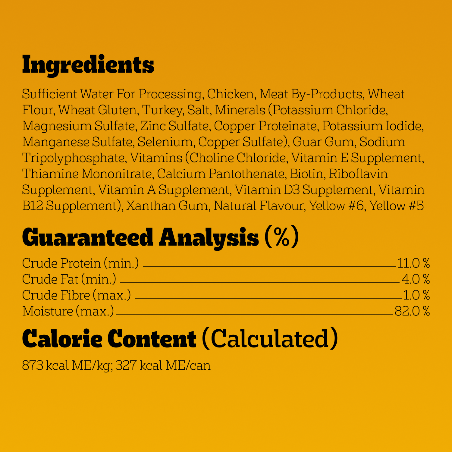 PEDIGREE® HIGH PROTEIN CHICKEN & TURKEY FLAVOUR IN GRAVY WET DOG FOOD guaranteed analysis image