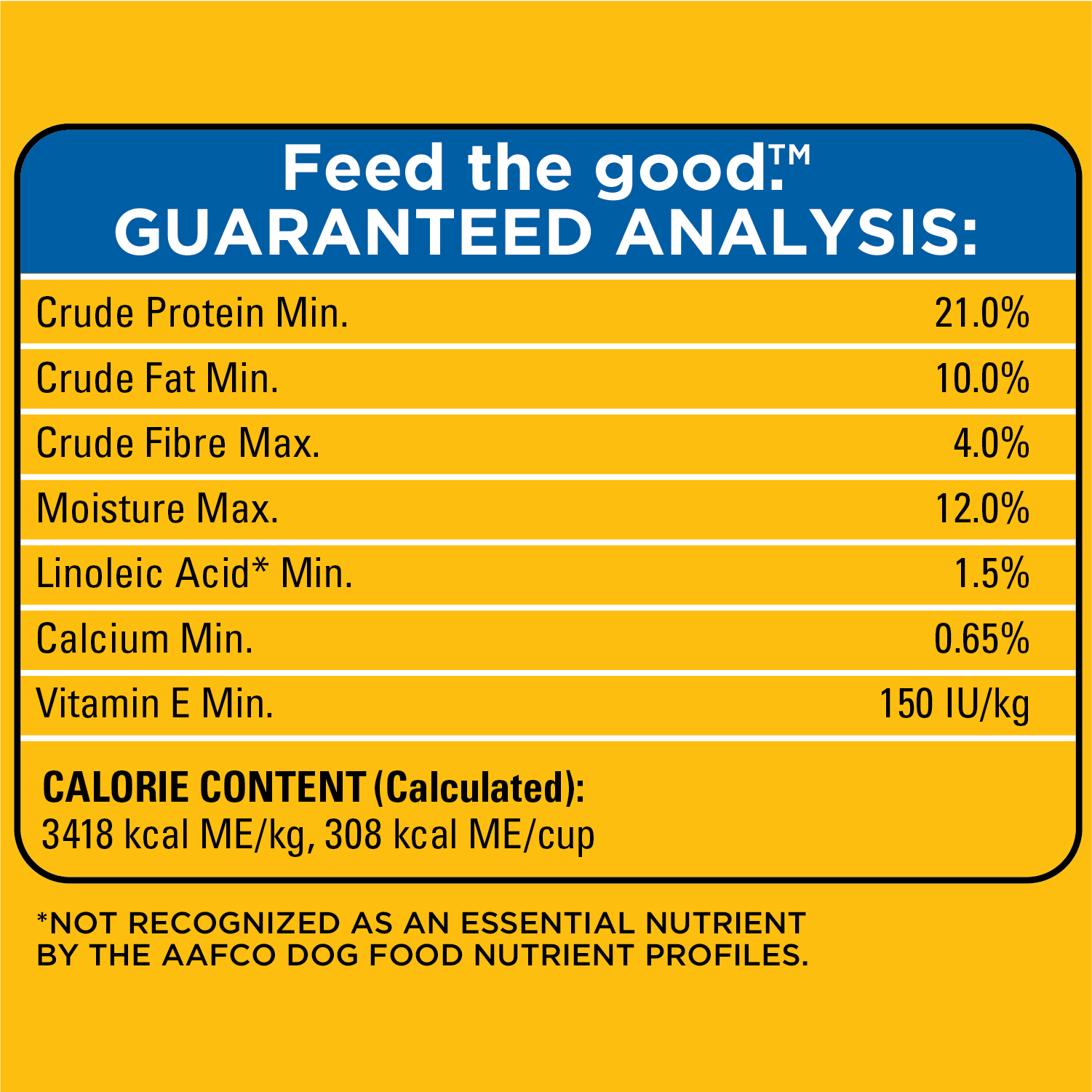 PEDIGREE® SMALL DOG+ GRILLED STEAK & VEGETABLE FLAVOUR DRY DOG FOOD guaranteed analysis image