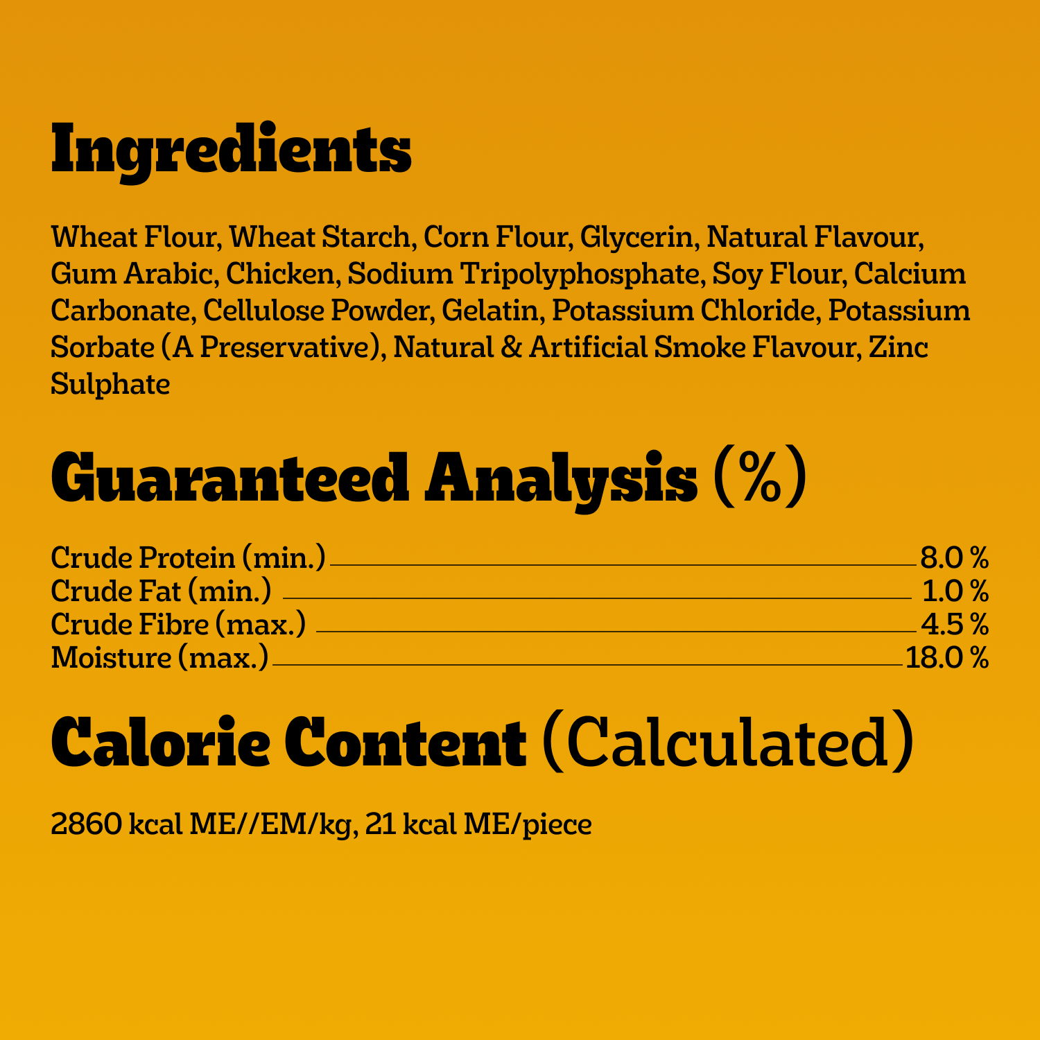 PEDIGREE® DENTASTIX™ ORAL CARE ORIGINAL FLAVOUR MINI DOG TREATS guaranteed analysis image