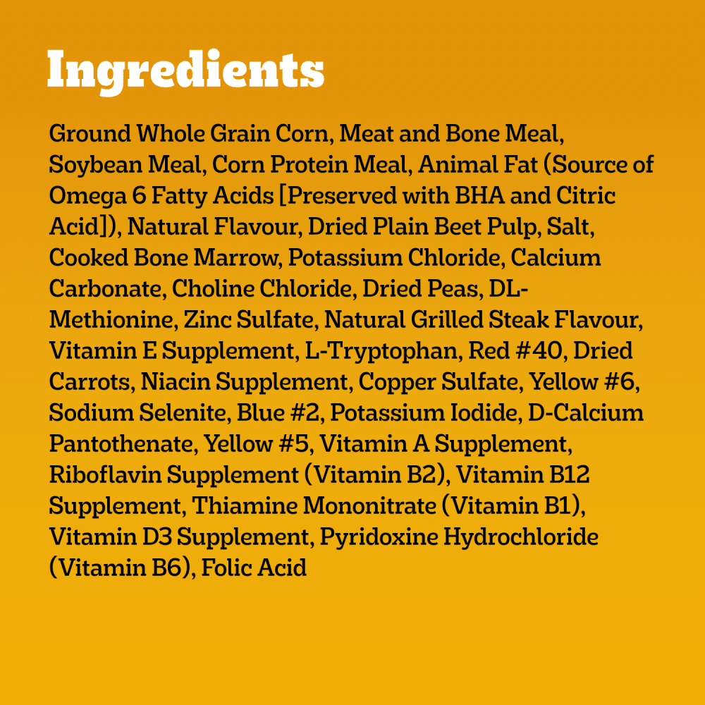 Pedigree® MARROBITES™ Grilled Steak & Vegetable Flavour Adult Dry Dog Food ingredients image
