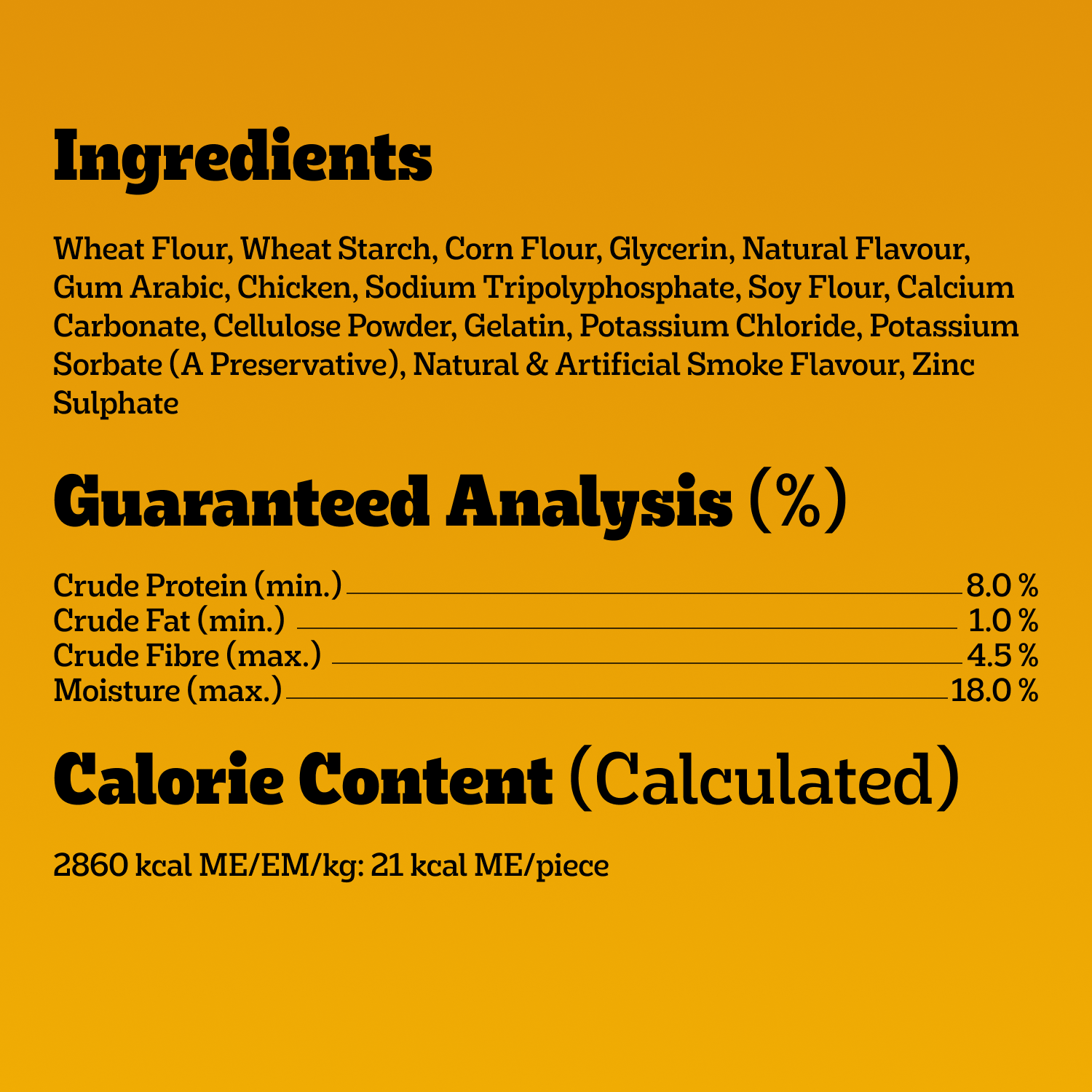 PEDIGREE® DENTASTIX™ ORAL CARE ORIGINAL FLAVOUR MINI DOG TREATS guaranteed analysis image
