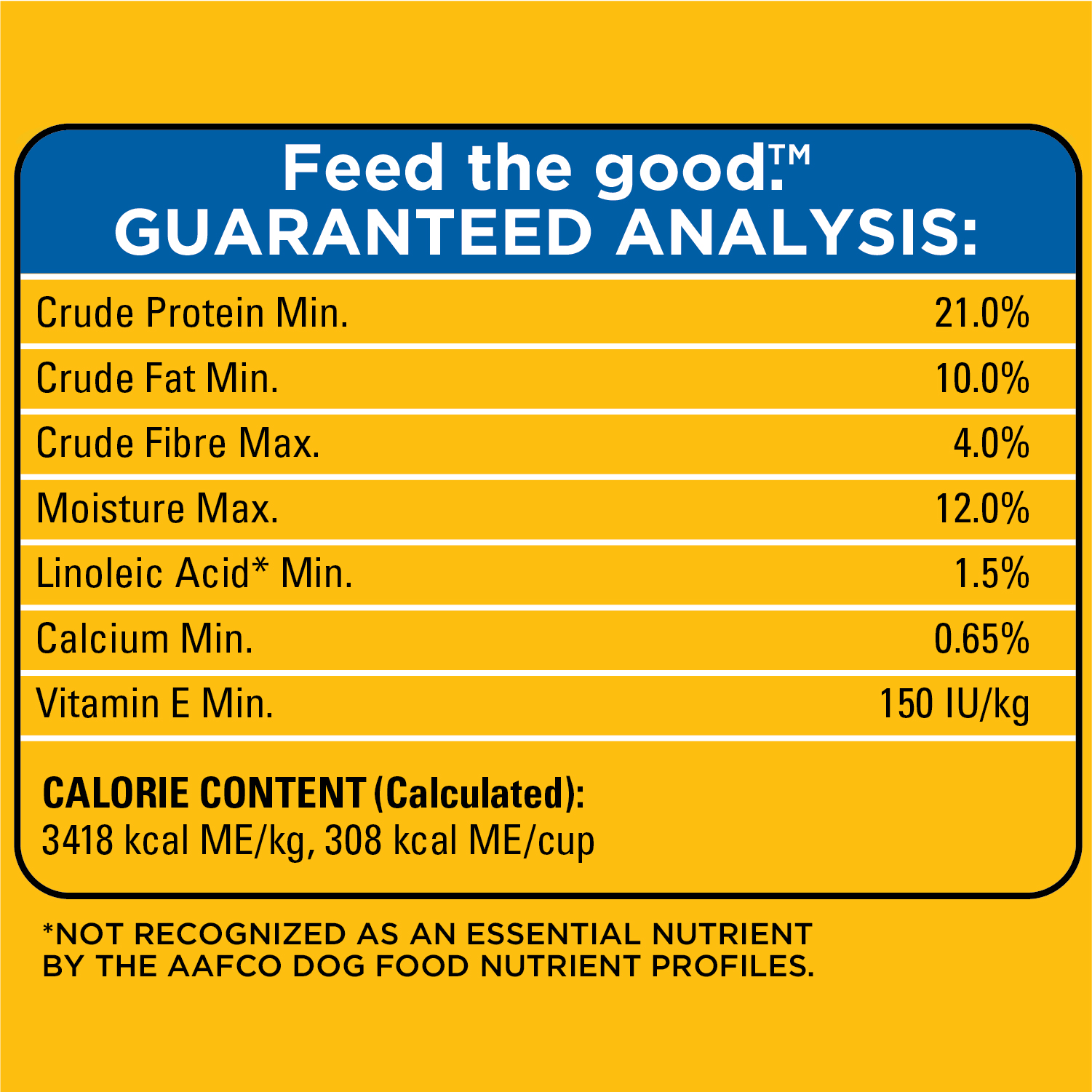 PEDIGREE® SMALL DOG+ HEARTY BEEF & VEGETABLE FLAVOUR DRY DOG FOOD guaranteed analysis image