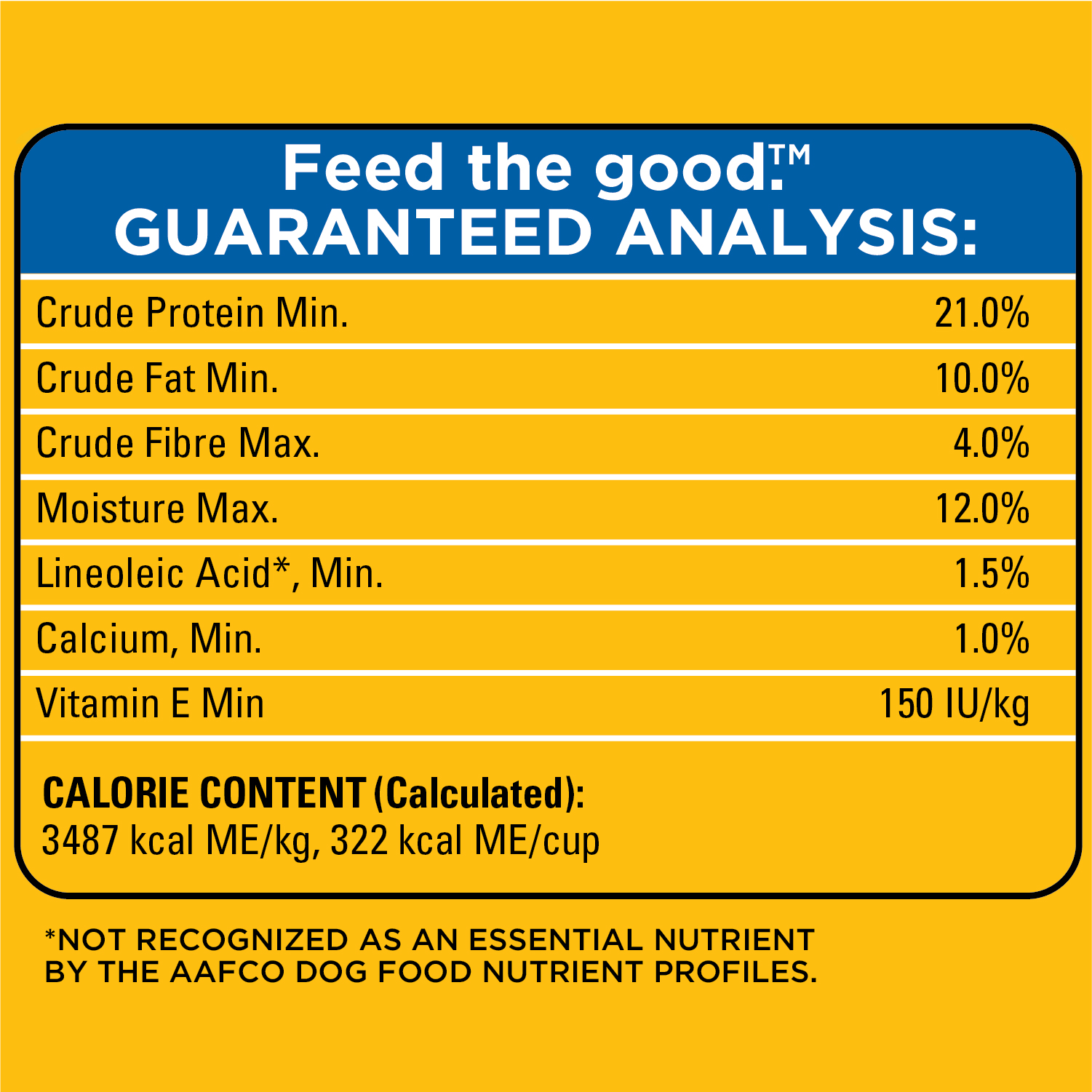 PEDIGREE® VITALITY+ ROASTED CHICKEN & VEGETABLE FLAVOUR DRY DOG FOOD guaranteed analysis image