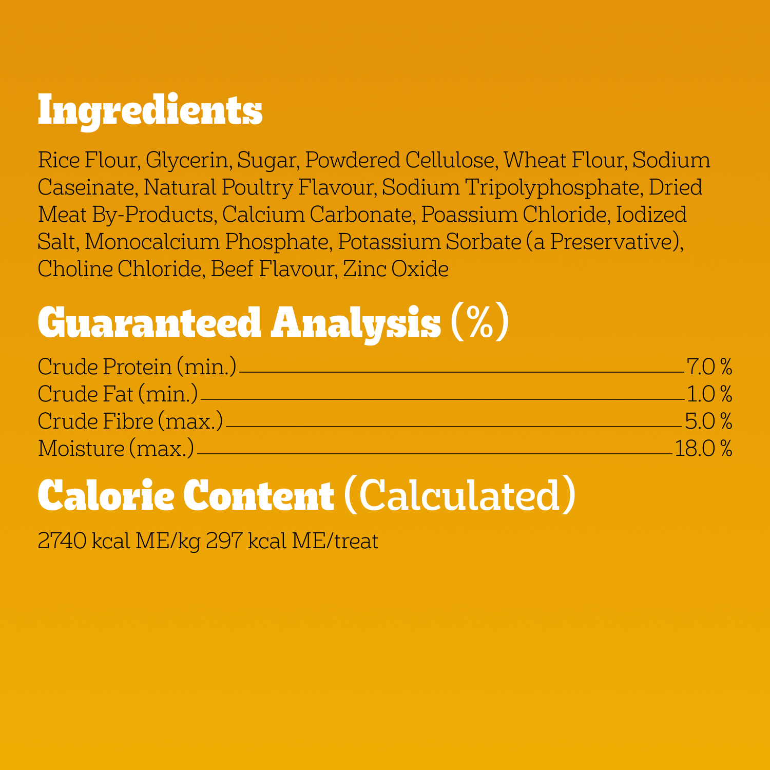 PEDIGREE® JUMBONE™ BEEF FLAVOUR MEDIUM DOG TREATS guaranteed analysis image