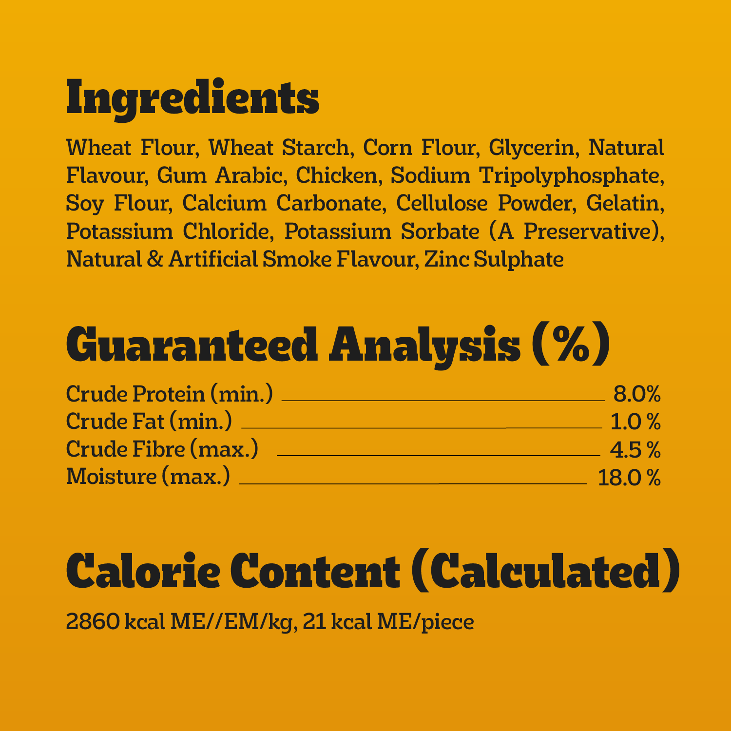 PEDIGREE® DENTASTIX™ ORAL CARE ORIGINAL FLAVOUR MINI DOG TREATS guaranteed analysis image