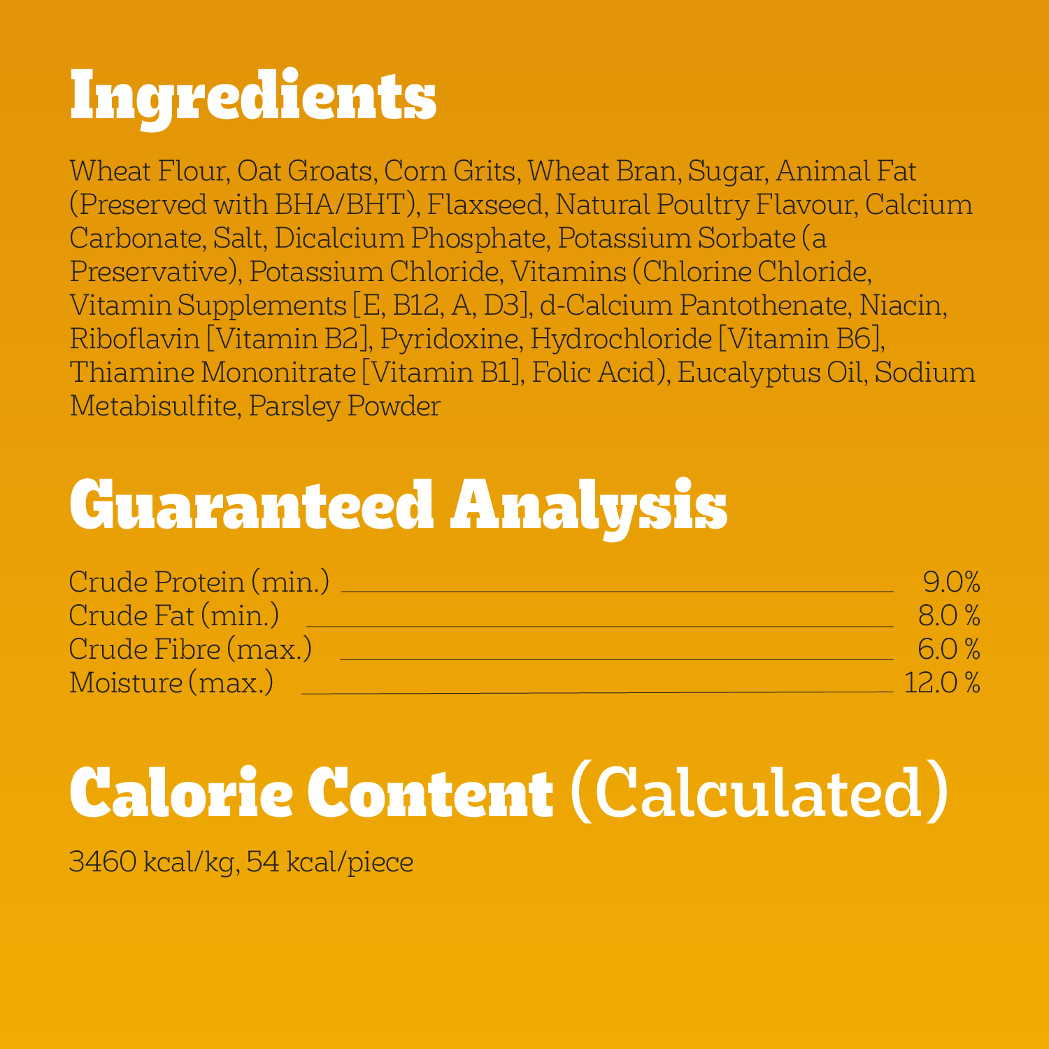 PEDIGREE® BREATHBUSTER MEDIUM & LARGE DOG BISCUITS guaranteed analysis image