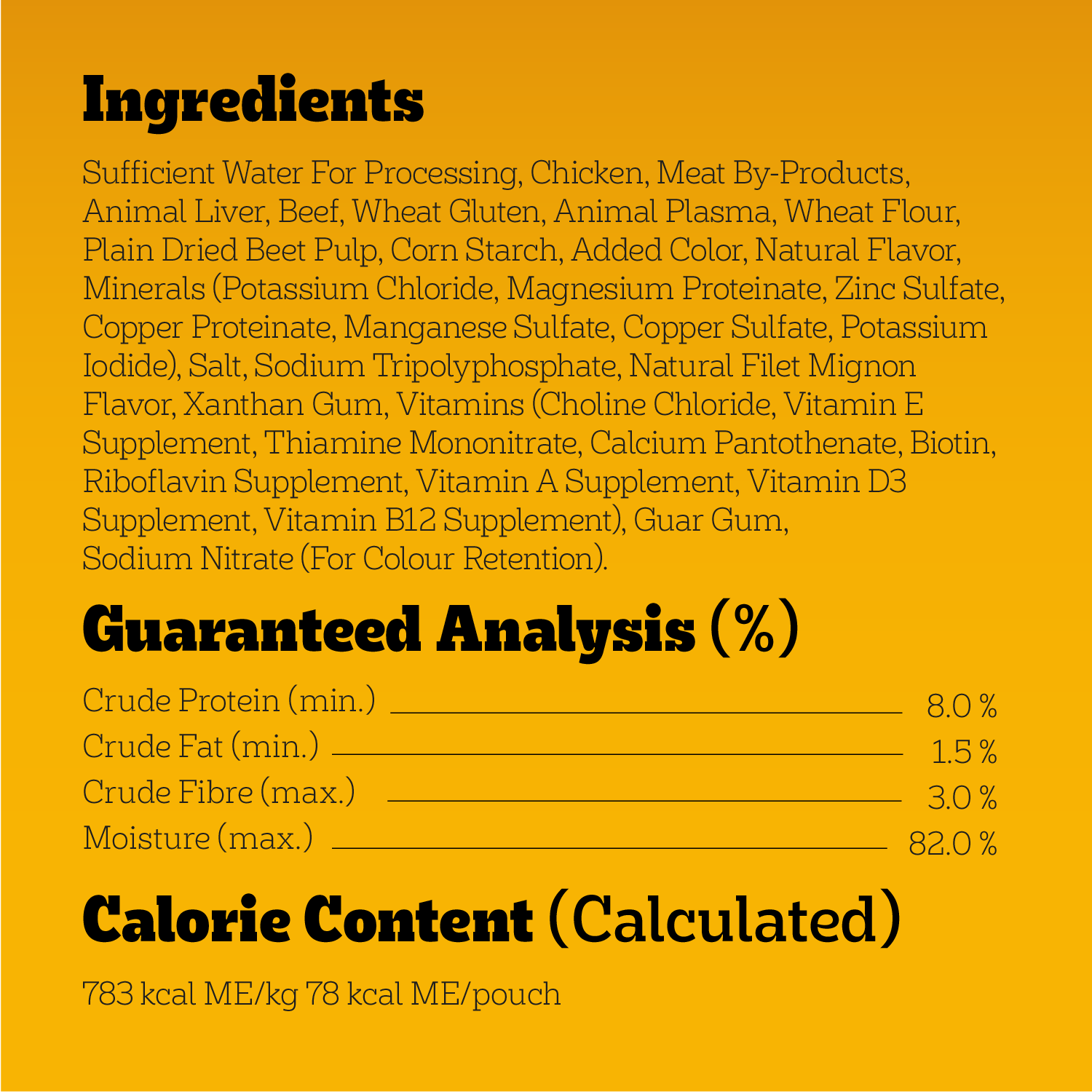 PEDIGREE® Choice Cuts in Gravy Filet Mignon Flavour guaranteed analysis image