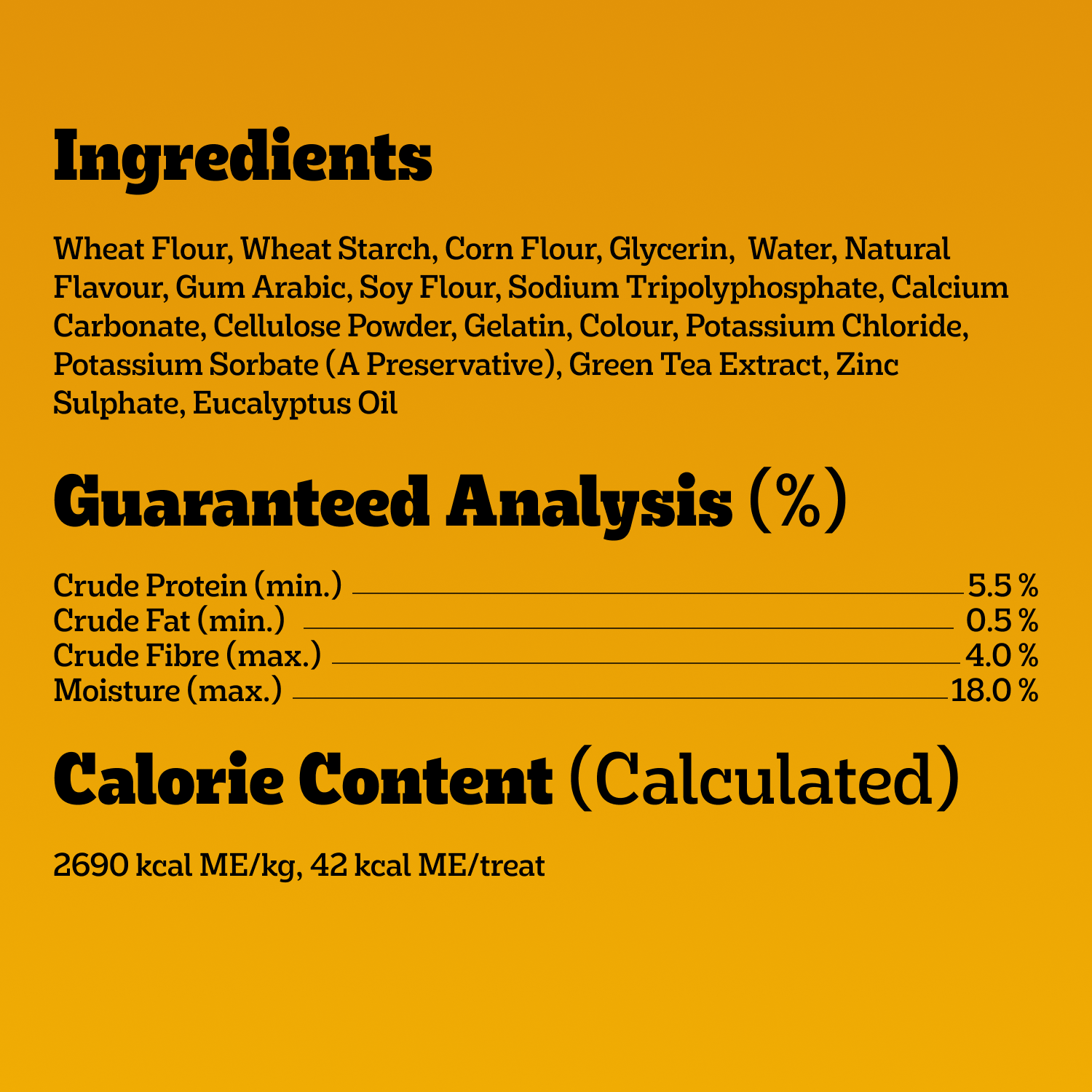 PEDIGREE® DENTASTIX™ ORAL CARE FRESH FLAVOUR SMALL DOG TREATS guaranteed analysis image