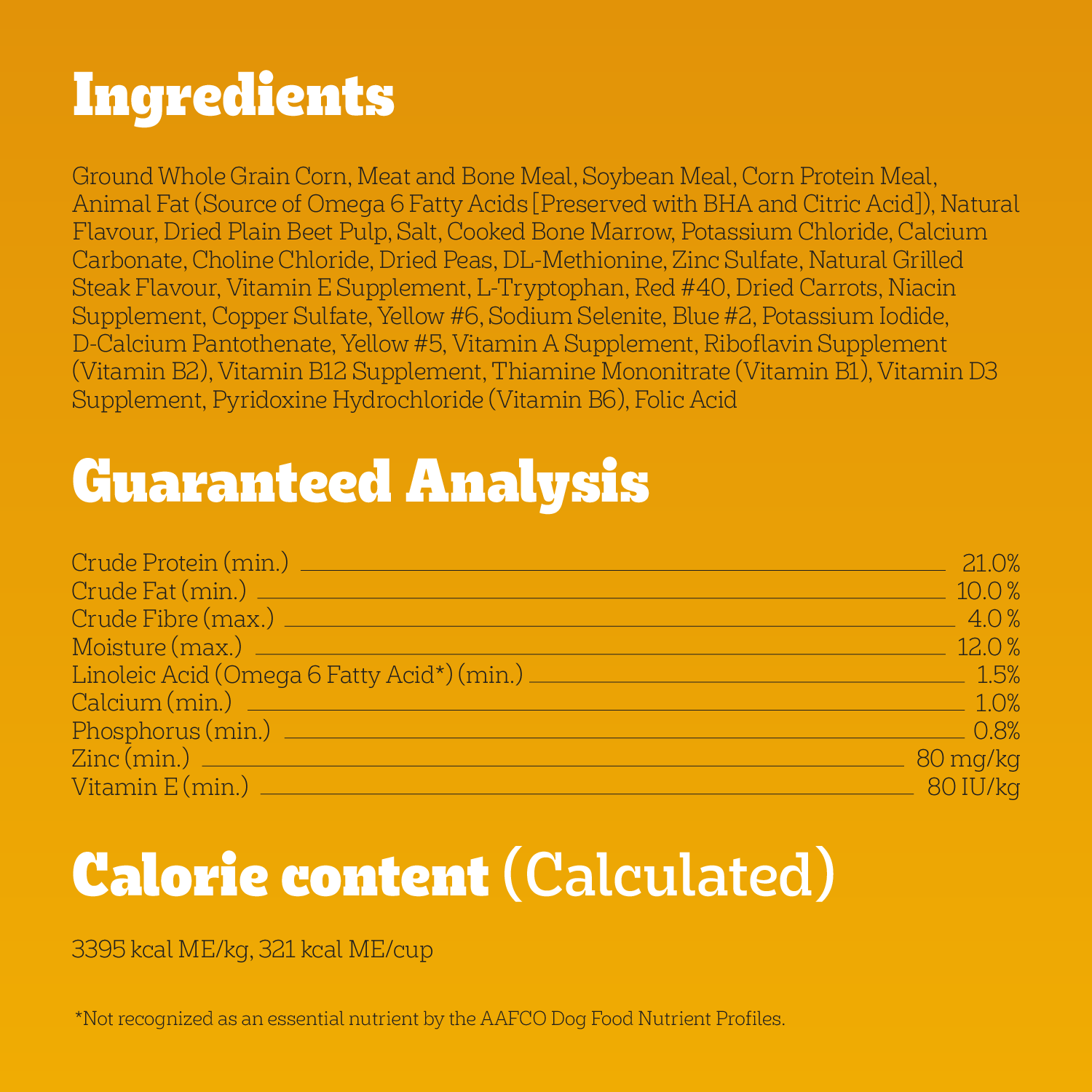 Pedigree® MARROBITES™ Grilled Steak & Vegetable Flavour Adult Dry Dog Food guaranteed analysis image