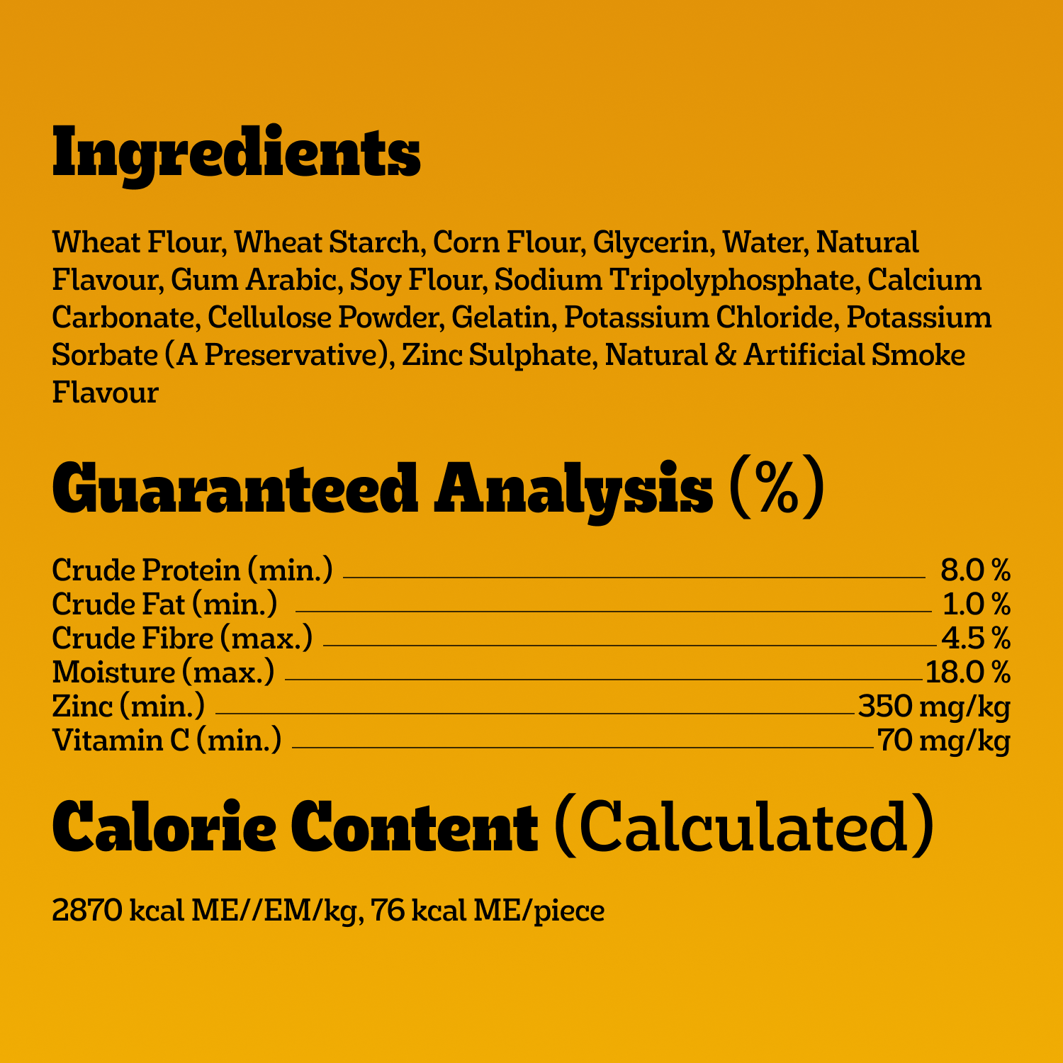 PEDIGREE® DENTASTIX™ ORAL CARE ORIGINAL FLAVOUR MEDIUM DOG TREATS guaranteed analysis image