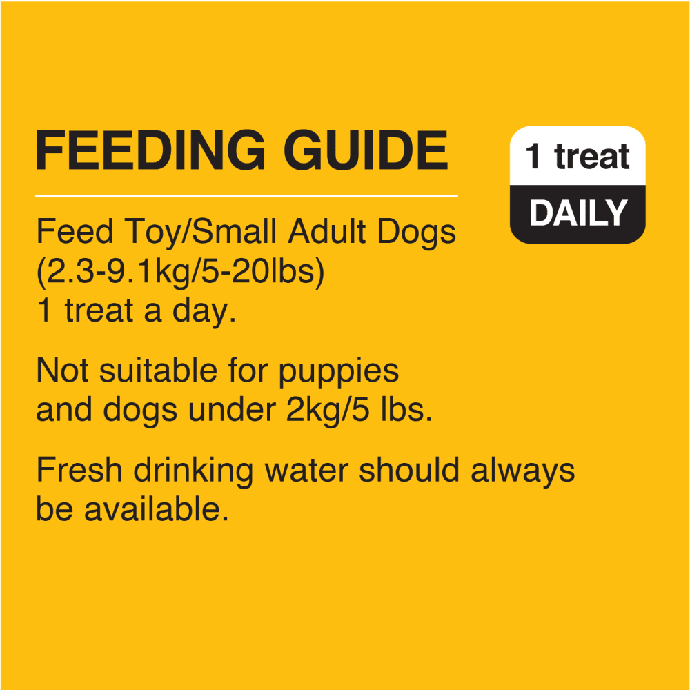 PEDIGREE® DENTASTIX™ ORAL CARE ORIGINAL FLAVOUR MINI DOG TREATS feeding guidelines image