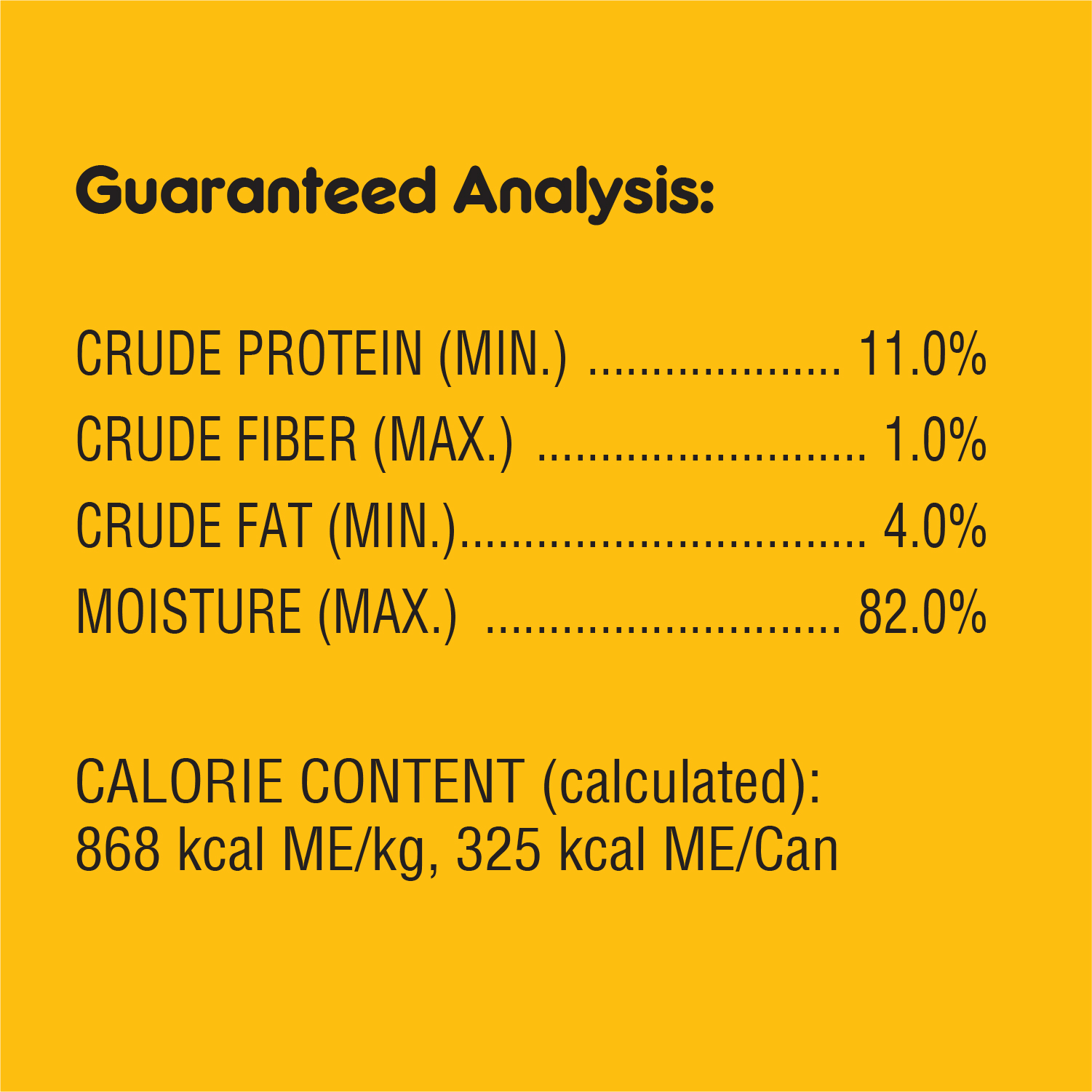 PEDIGREE® HIGH PROTEIN BEEF & LAMB FLAVOUR IN GRAVY WET DOG FOOD guaranteed analysis image