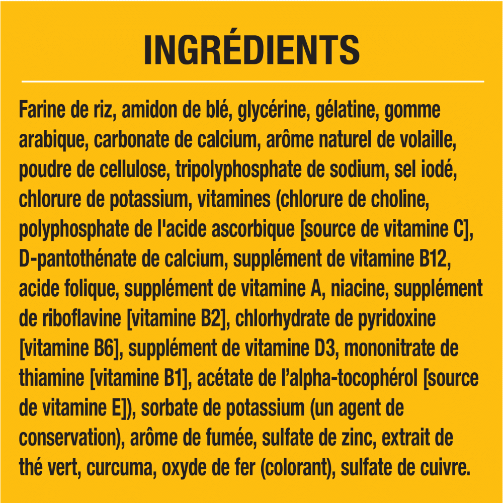 GÂTERIES POUR CHIENS PEDIGREE(MD) DENTASTIX(MC) POUR CHIENS MOYENS SAVEUR ORIGINALE ingredients image